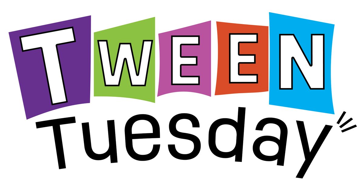 Colorful, playful text reads "TWEEN Tuesday" with each letter in different colored blocks. Energetic and vibrant design conveys a youthful tone.